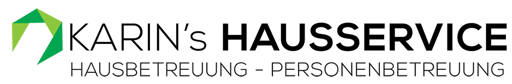 Logo von Karin's Hausservice, spezialisiert auf Haus- und Personenbetreuung, mit grünem Symbol und schwarzem Text.